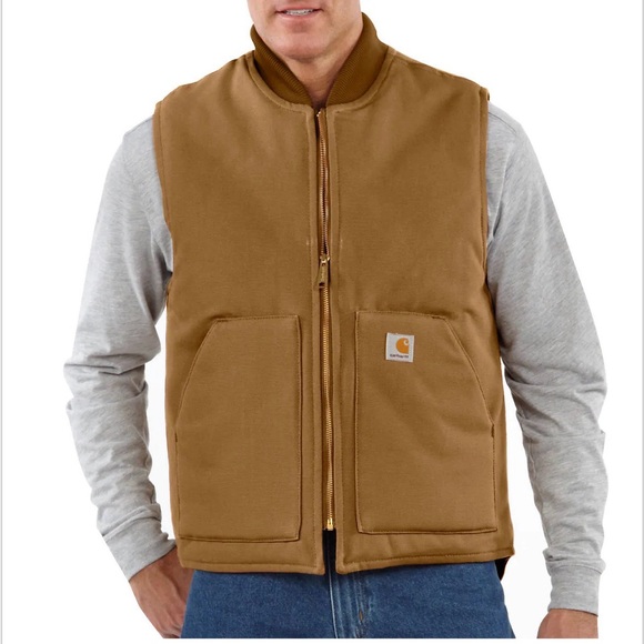 Carhartt Other - Carhartt Duck Vest Tan Canvas Workwear Utility Rugged Zip NWOT